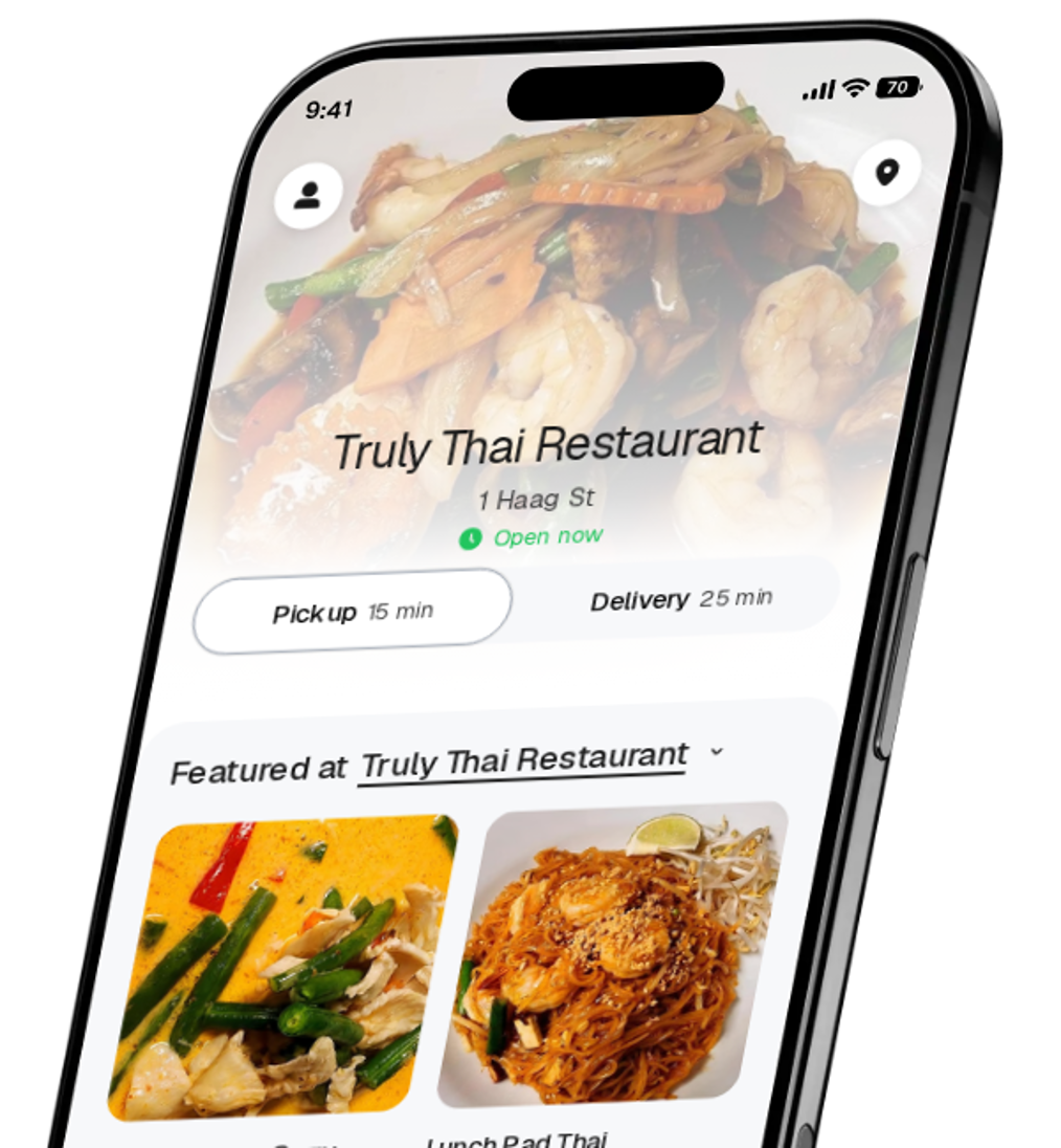 Truly Thai Restaurant app preview